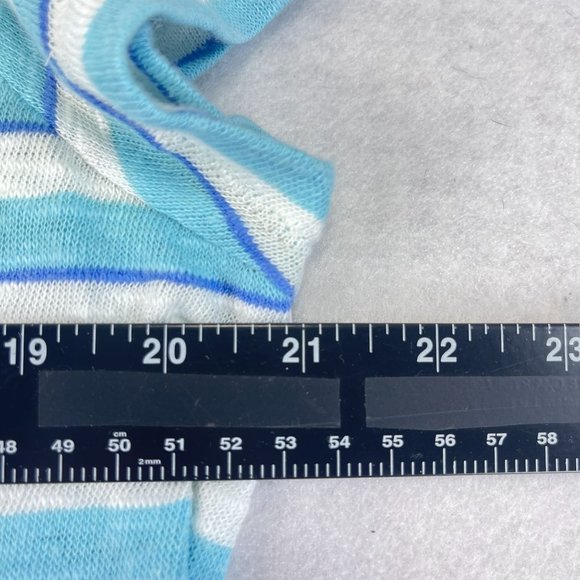 J JILL Womens M Blue White Striped Linen Beach Tunic Top Short Sleeve Casual - Picture 4 of 8